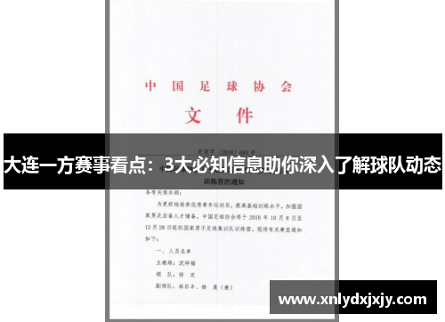 大连一方赛事看点:3大必知信息助你深入了解球队动态 大连一方赛事看点:3大必知信息助你深入了解球队动态